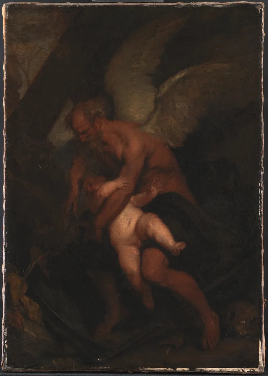 Tiden, der klipper Amors vinger by Caspar Netscher