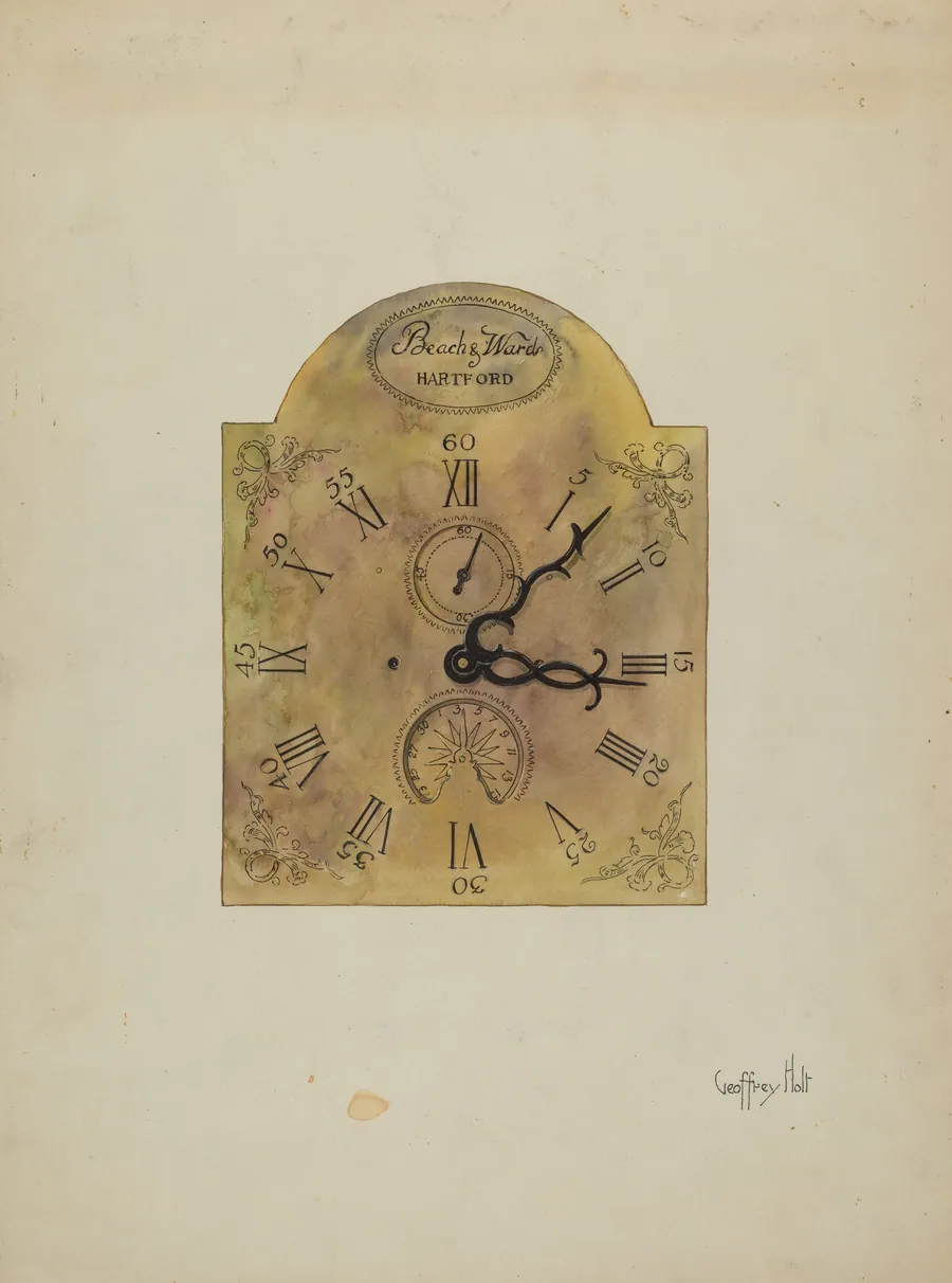 Grandfather Clock Dial by Geoffrey Holt
