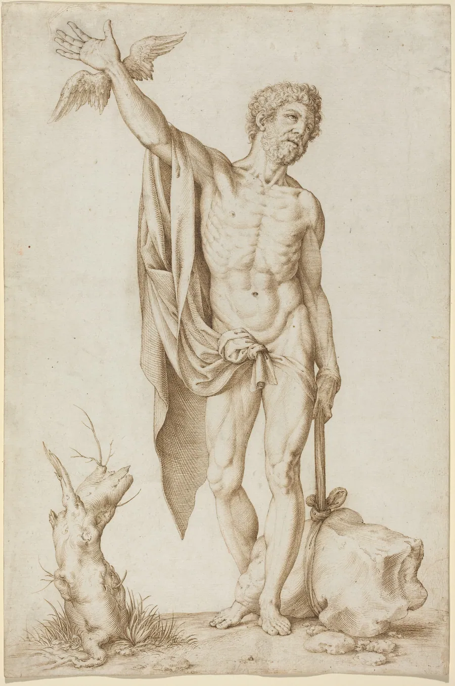 Allegory of Poverty Hindering Wit by Cornelis Cort