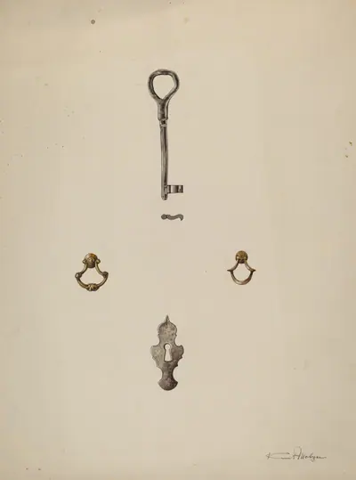 Key-Escutcheon-Drawer Pull