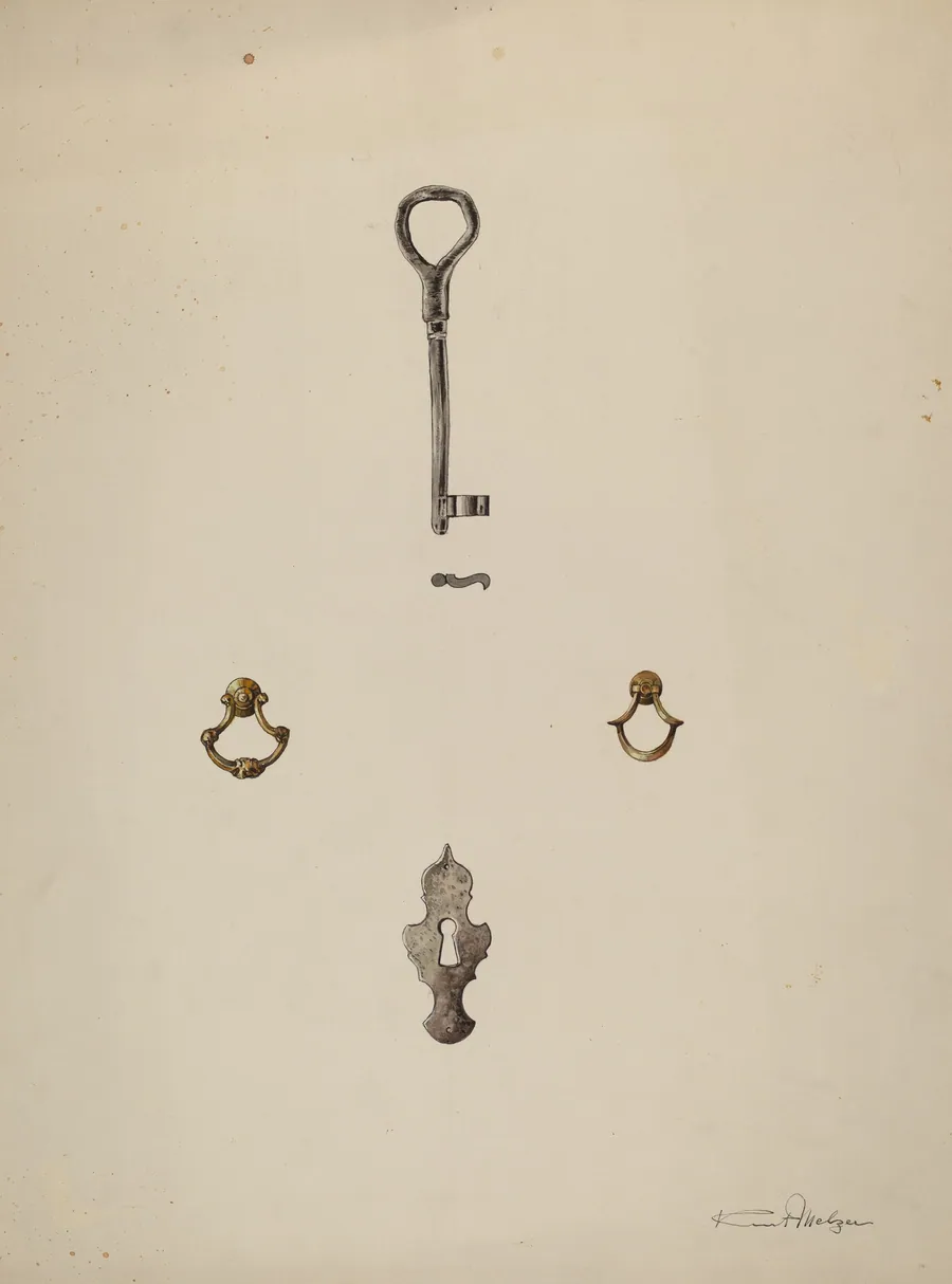 Key-Escutcheon-Drawer Pull by Kurt Melzer
