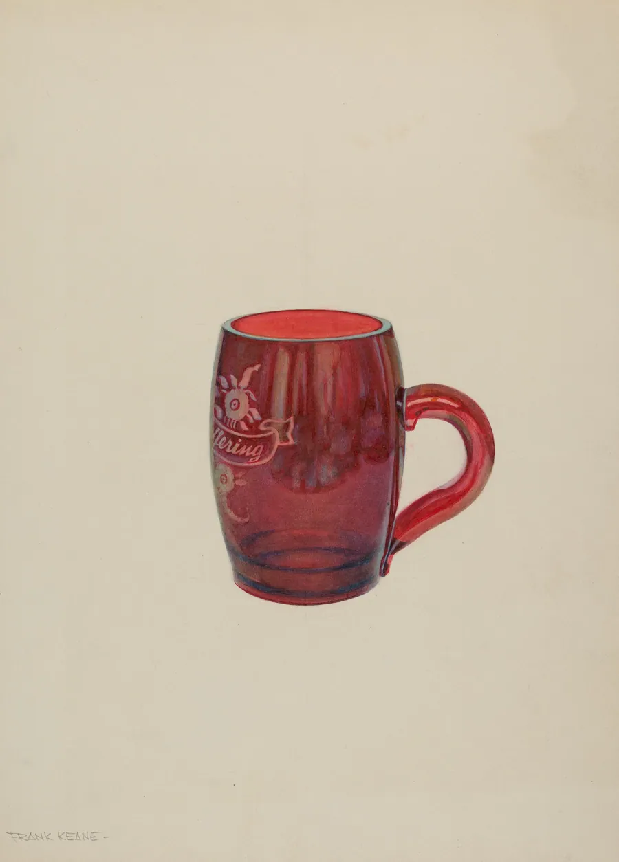 American "Bohemian" Glass Mug by Frank M. Keane
