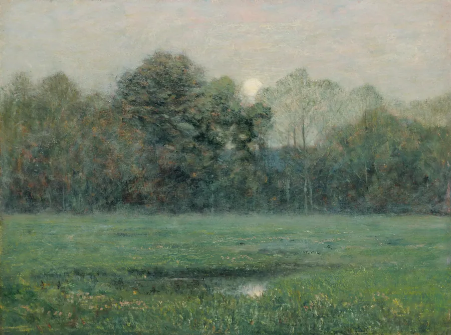 Midsummer Moonrise by Dwight W. Tryon, born Hartford, CT 1849-died South Dartmouth, MA 1925