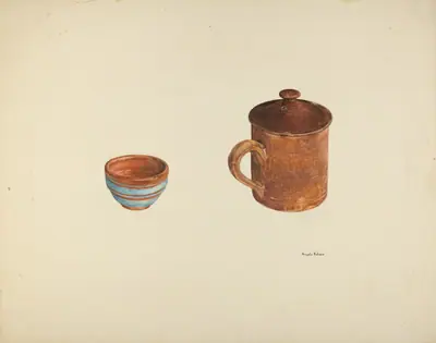 Zoar Dish and Coffee and Cider Cup w/ Lid