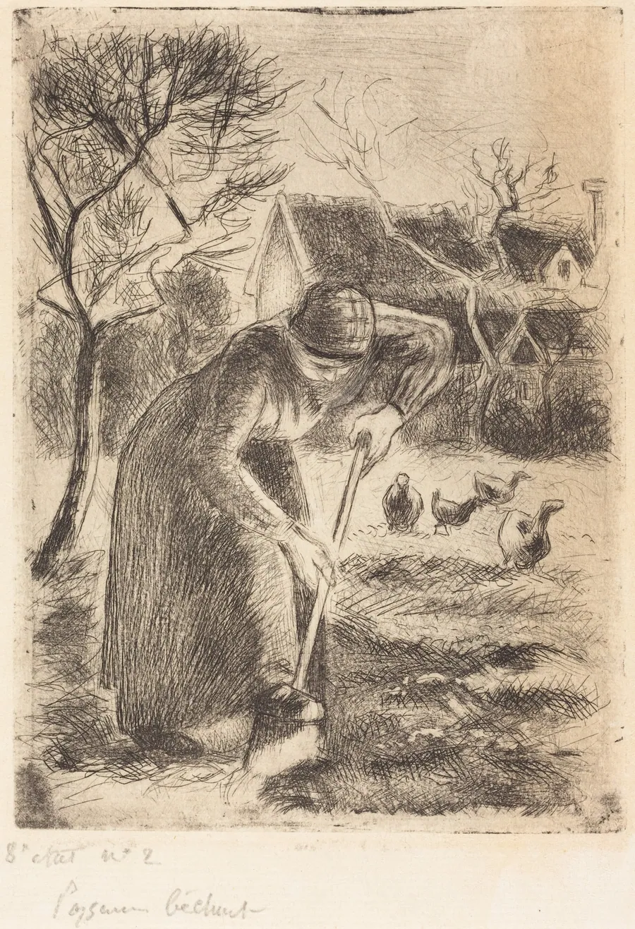 Paysanne bêchant (Peasant Laboring) by Camille Pissarro