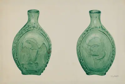 Green Glass Flask