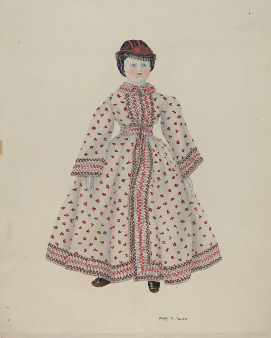 Doll with China Head by Mary Porter