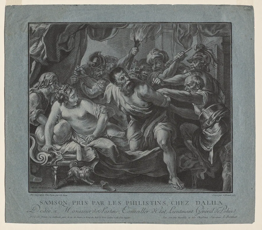 Samson Taken by the Philistines in Delilah's House by Louis-Marin Bonnet
