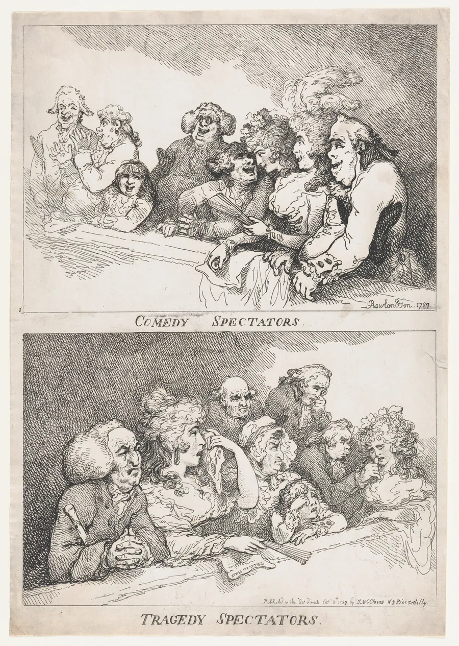Comedy Spectators, Tragedy Spectators by Thomas Rowlandson