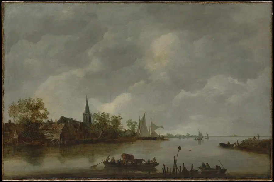River View with a Village Church by Jan van Goyen