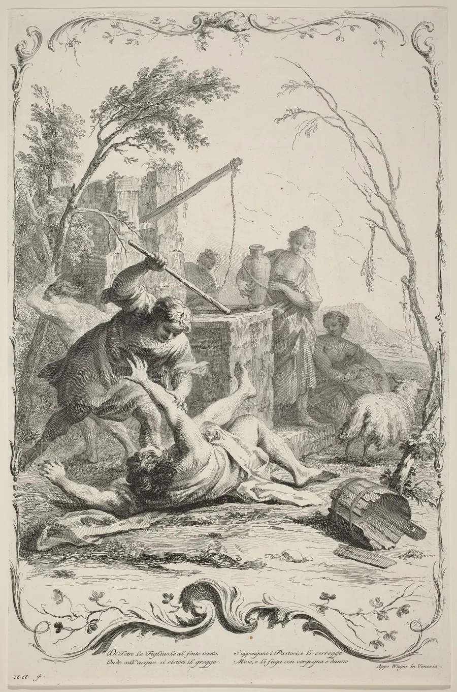Moses Striking a Shepherd by Joseph Wagner