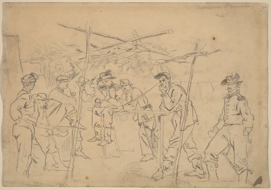 Sutler's Tent, 3rd Pennsylvania Cavalry [recto] by Winslow Homer