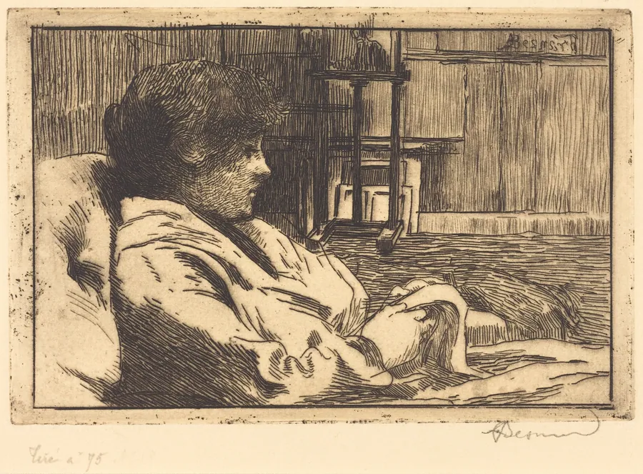 Woman Reading in the Studio (La Lecture dans l'atelier) by Albert Besnard