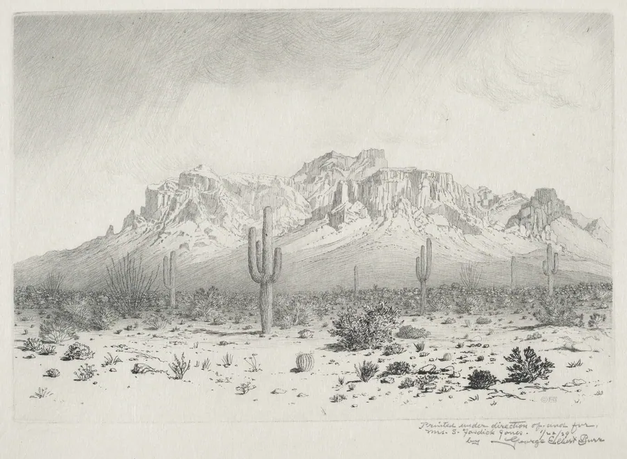 Superstition Mountain, Apache Trail, Arizona (no.1) by George Elbert Burr