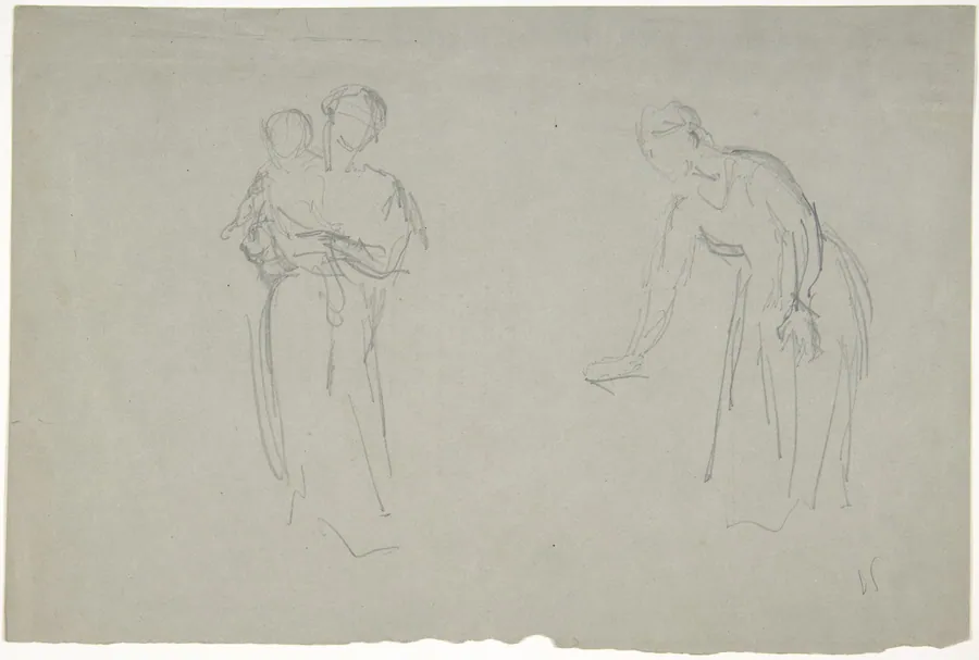 Mother and Child and a Female Figure by Narcisse-Virgile Diaz de la Peña