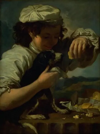 Dreng med en hund. (Allegori på "Smagen")