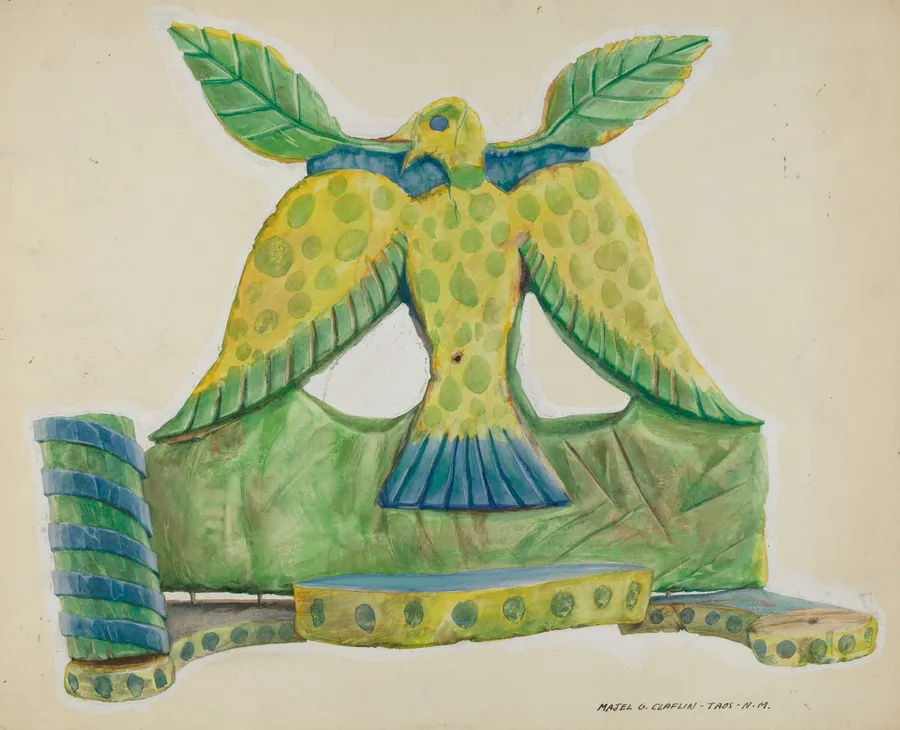 Painted Wooden Sconce by Majel G. Claflin