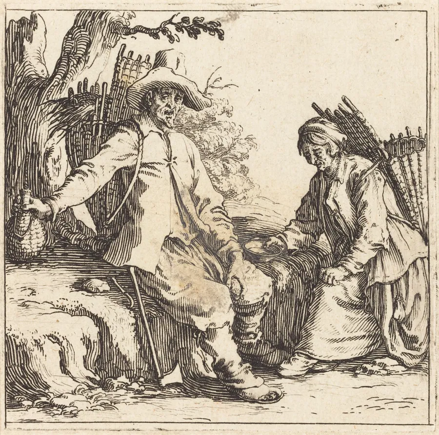Peasant Couple at Rest by Jacques Callot