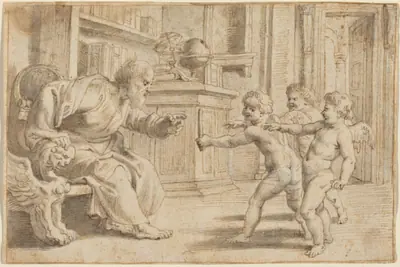 Putti Testing a Man's Perception of Depth