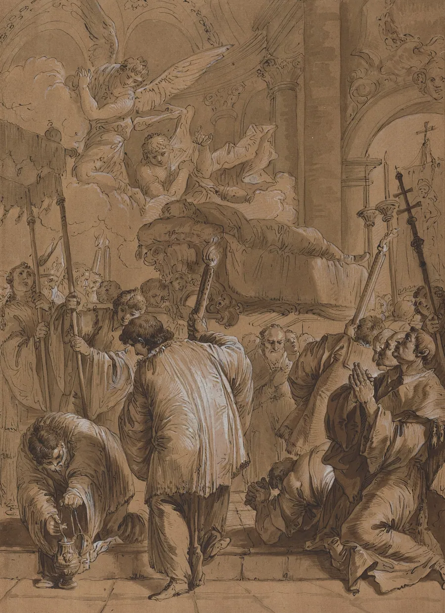 Funeral Procession of a Saint with Angels by Anonymous Artist