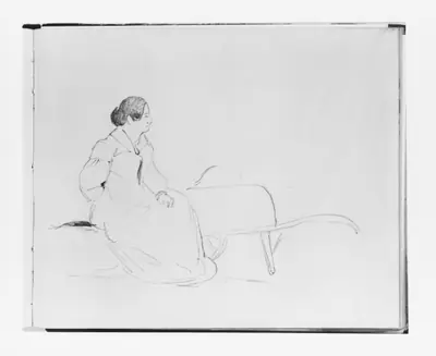 Woman Seated on a Barrel (from Sketchbook)