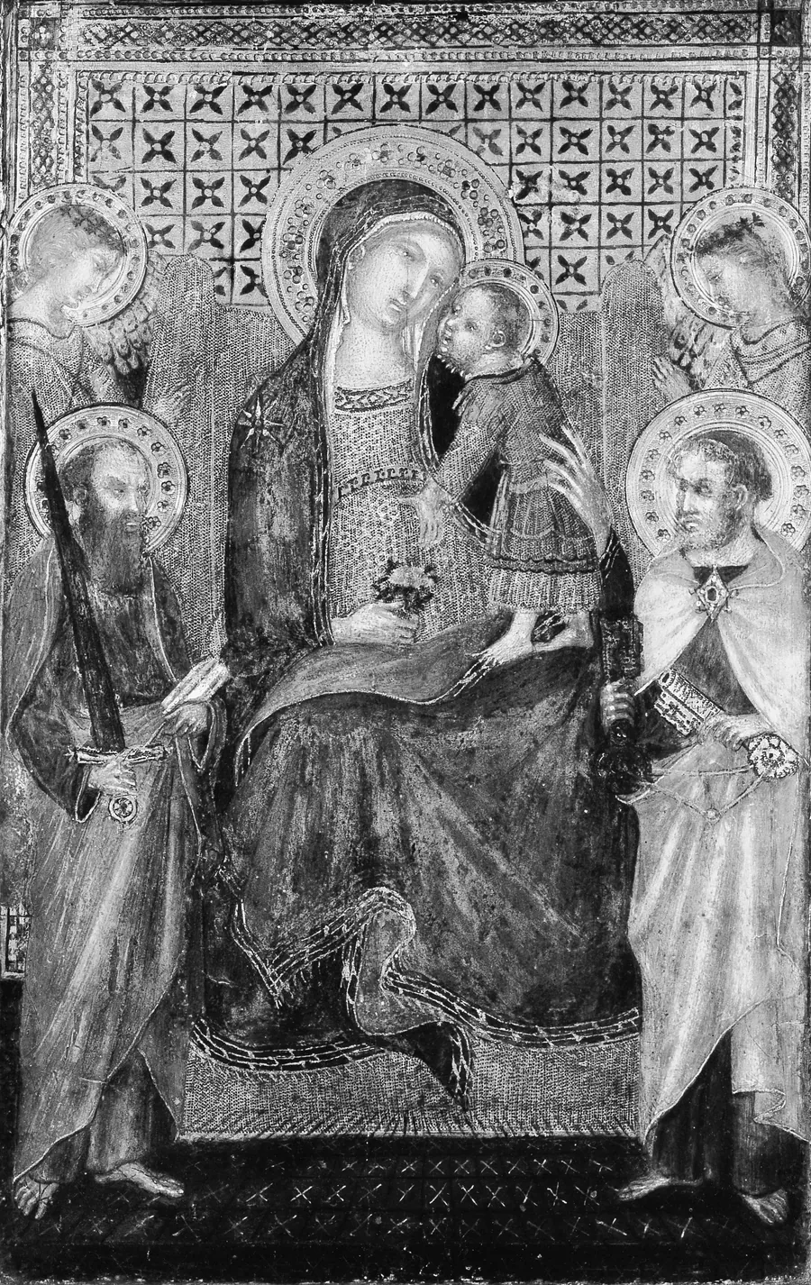 Madonna and Child Enthroned with Saints Peter and Paul and Angels by Lippo Vanni (Lippo Vanni di Giovanni)