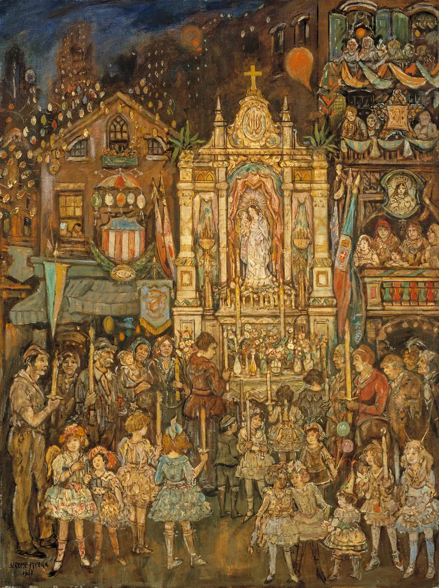 Street Shrine by Jerome Myers, born Petersburg, VA 1867-died New York City 1940