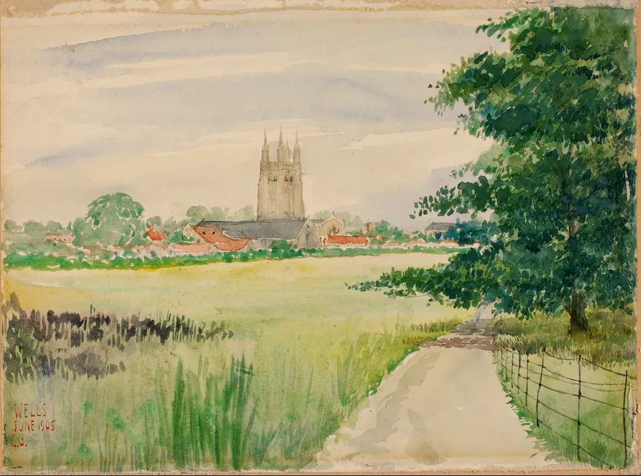 Wells Cathedral, England by Cass Gilbert, born Zanesville, OH 1858-died Brockenhurst, England 1934