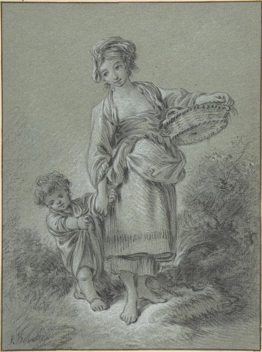Woman and Boy by François Boucher