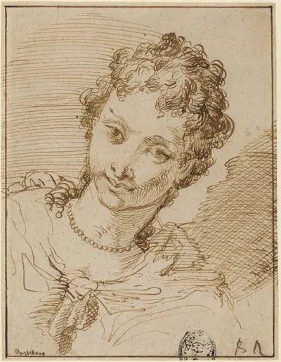 Elegant Young Woman with a Pearl Necklace