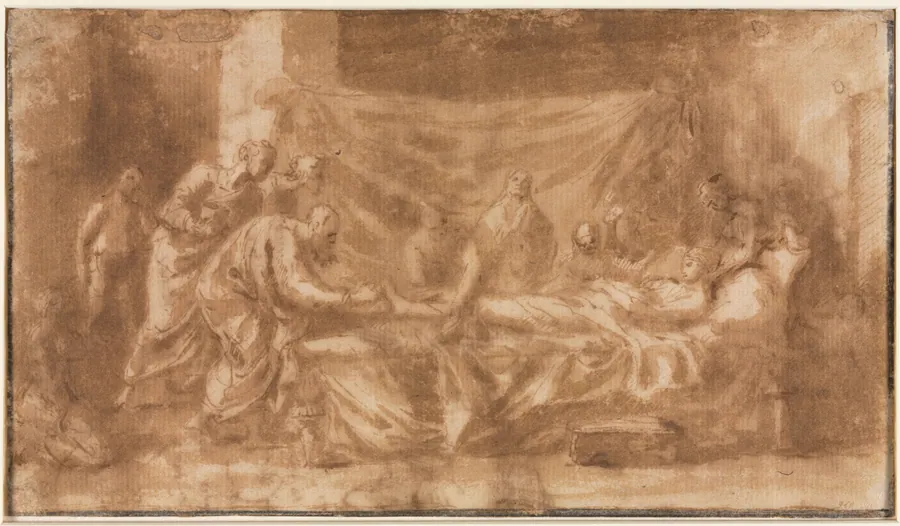 Extreme Unction (recto) by Nicolas Poussin