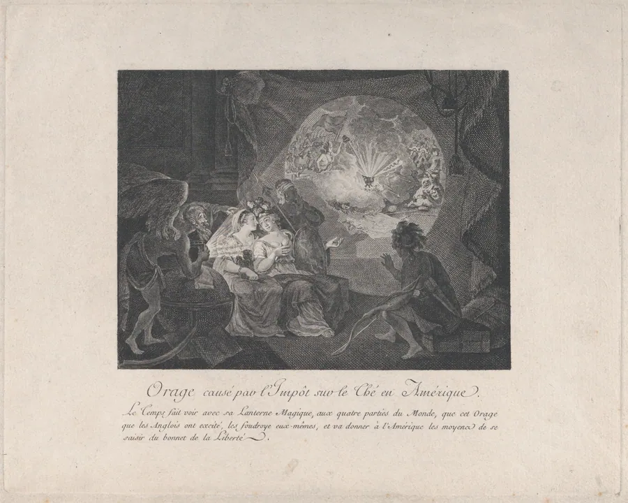 Orage causé par l'Impôt sur le Thé en Amérique by Anonymous, French, early 19th century