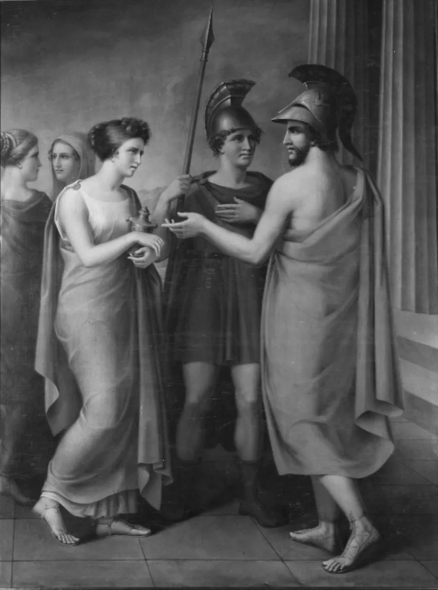 Elektras møde med Orestes og Pylades efter Agamemnons død by Carl Goos