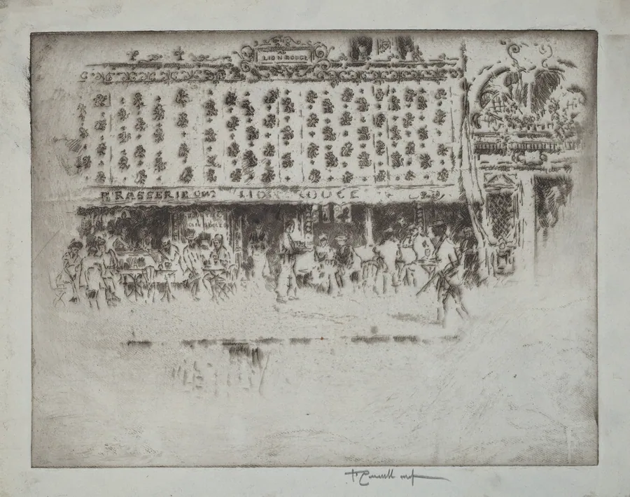 Brasserie, Au Lion Rouge by Joseph Pennell