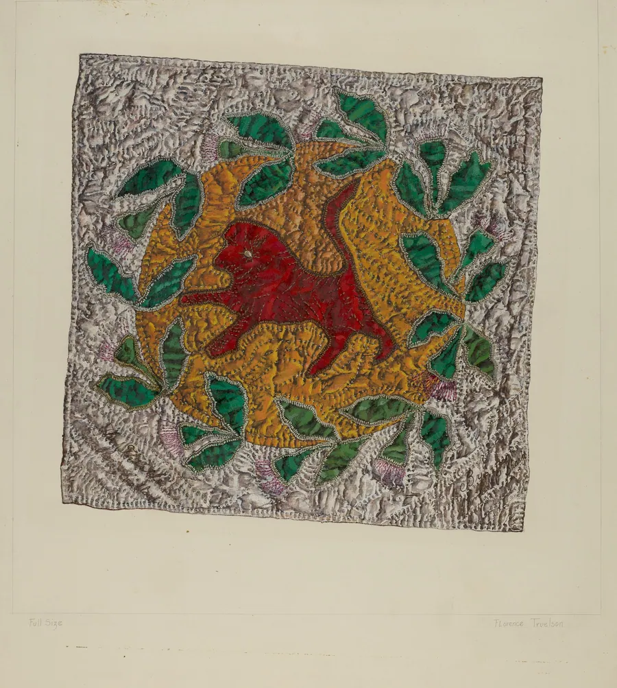 Quilt Block "Red Lion" by Florence Truelson