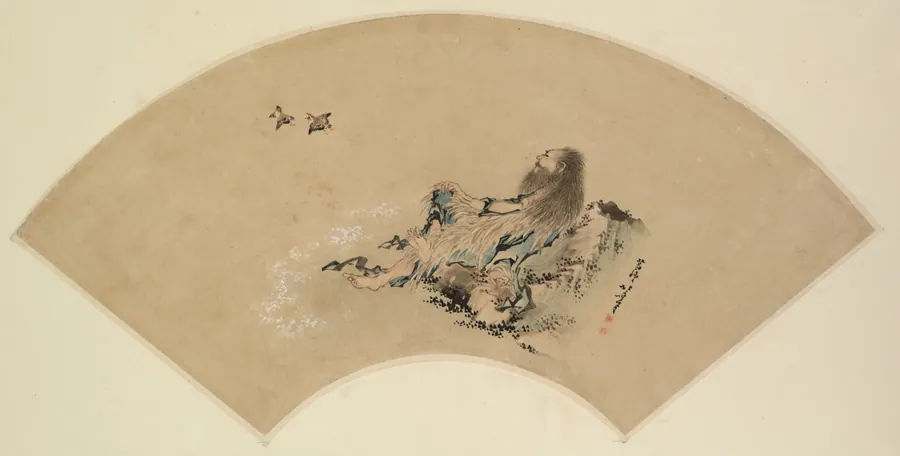 Risshi by the Sea Watching Birds by Katsushika Hokusai