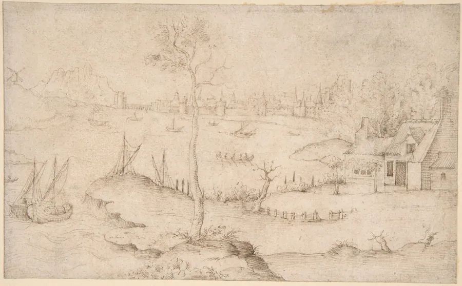 Landscape with a Walled City and a Large Body of Water by Matthijs Cock