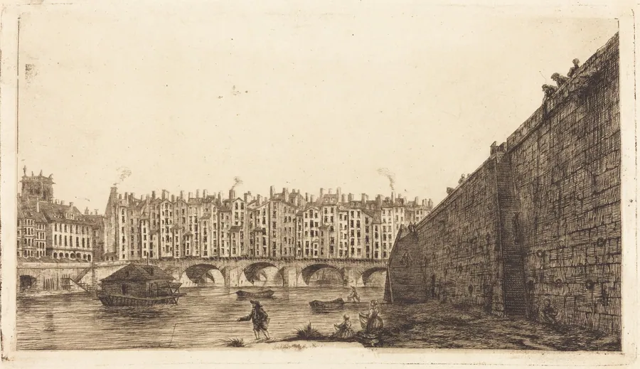 Le Pont-au-Change, Paris, vers 1784 by Charles Meryon