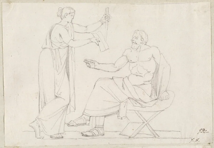 Socrates and Diotime by Jacques-Louis David