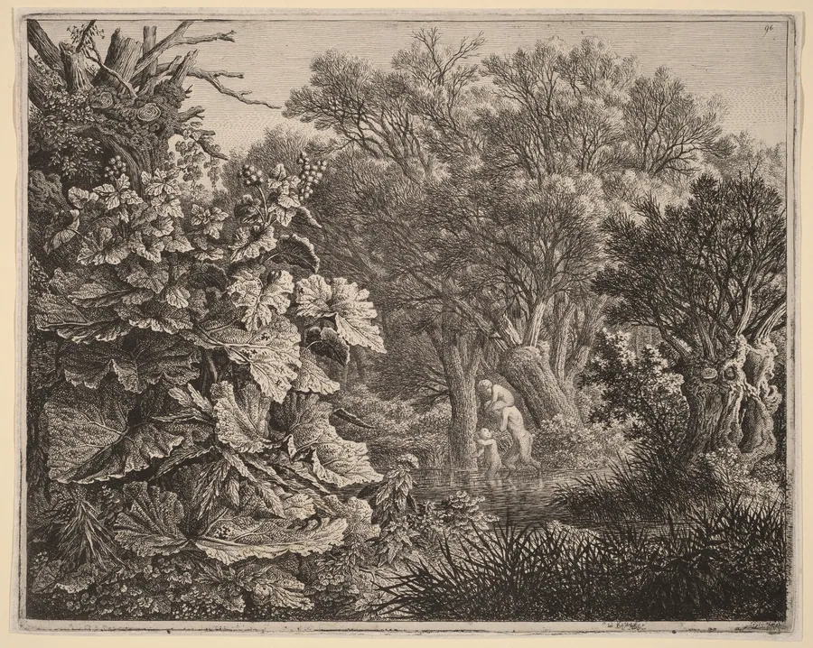 Landscape with Large Leaves and Three Satyrs by Carl Wilhelm Kolbe