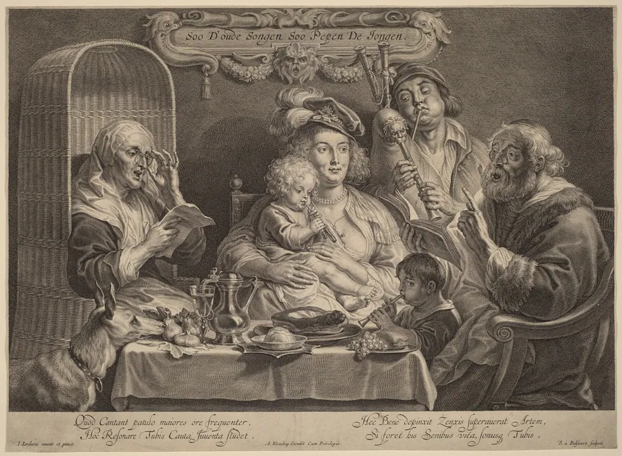 Soo D'oude Songen Soo Pepen De Jongen (As the old sing, so the young twitter) by Schelte Adams Bolswert