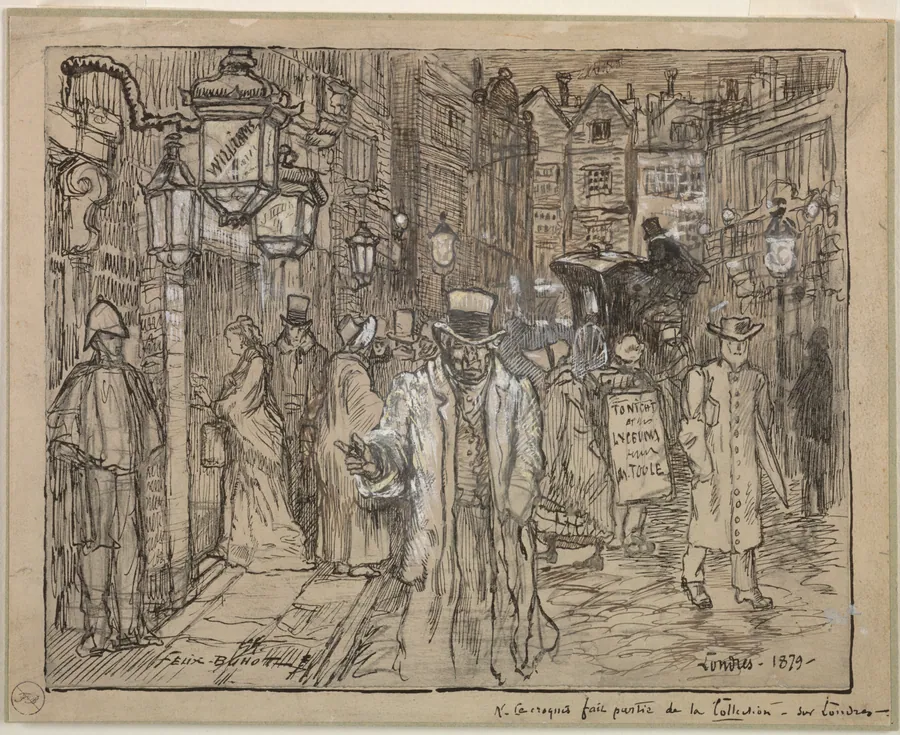 Street Scene in London by Félix Hilaire Buhot