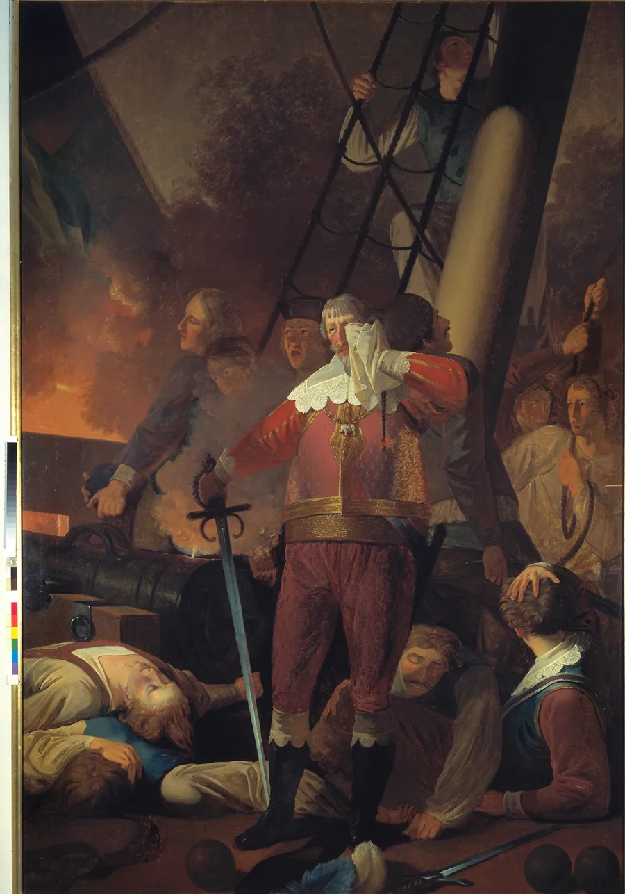 Christian IV på "Trefoldigheden" i slaget på Koldberger Heide 1644 by Wilhelm Bendz