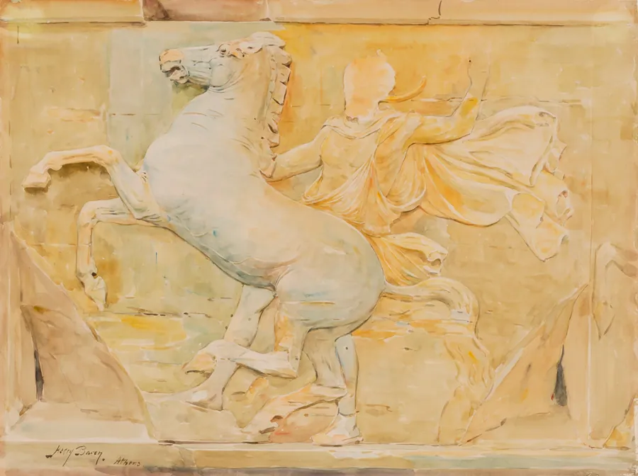 Central Metope of the Frieze of Phidias, Parthenon by Henry Bacon, born Haverhill, MA 1839-died Cairo, Egypt 1912