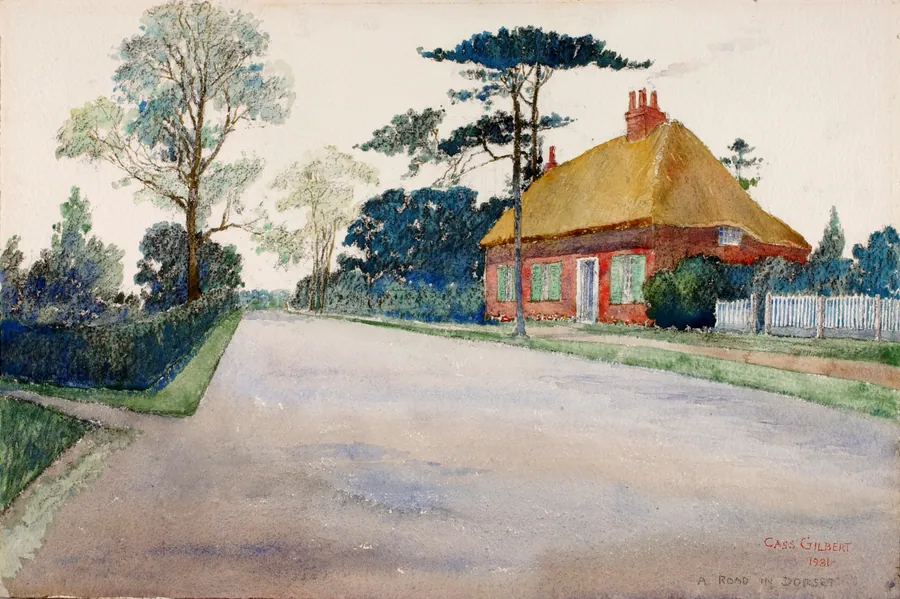 A Road in Dorset by Cass Gilbert, born Zanesville, OH 1858-died Brockenhurst, England 1934