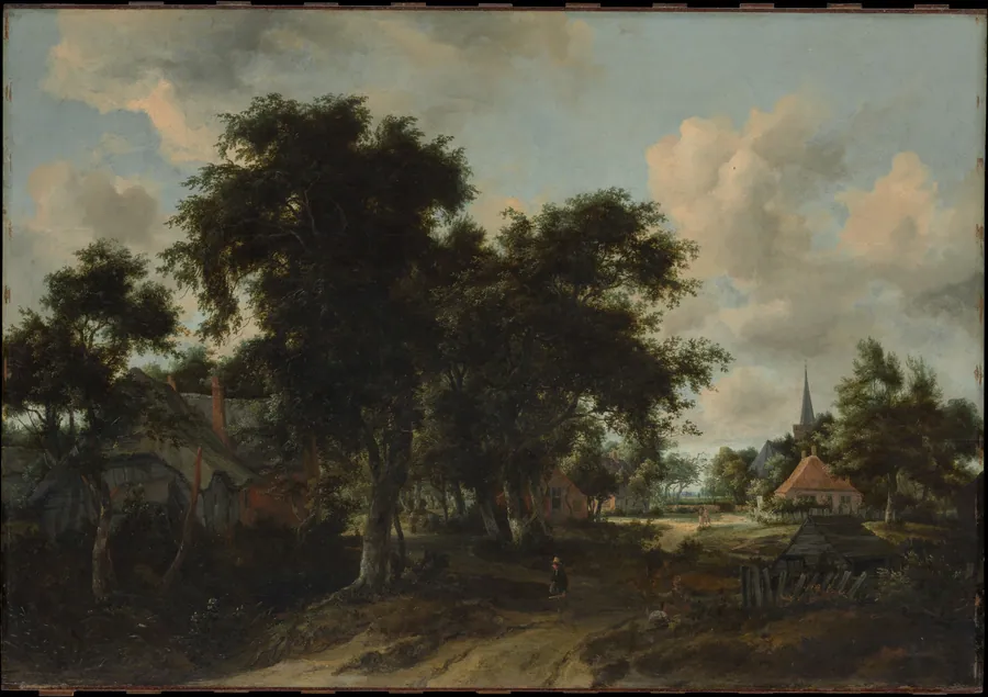 Entrance to a Village by Meyndert Hobbema