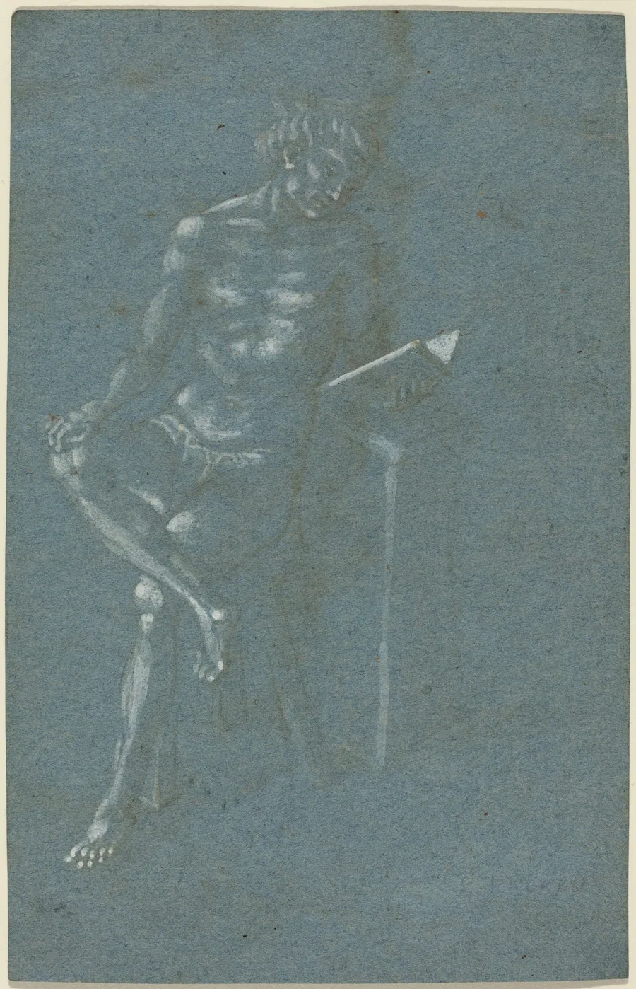 A Young Man Sitting on a Stool Reading a Book (recto); The Fall of Man (a fragment of the lower part) (verso) by Florentine 15th Century