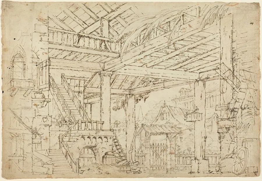 Interior of a Barn Built on Ancient Ruins by Michele Canzio