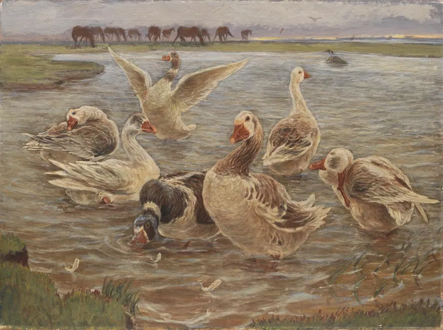 Gæs. Saltholm by Theodor Philipsen