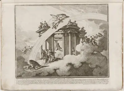 The Prima Macchina for the Chinea of 1748: The Son of Venus and Mars Presented to the Temple of Minerva
